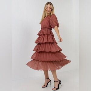English Factory Dotted Tiered Dress